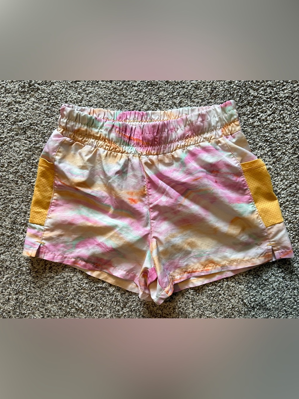 Girls Tie-Dye Pastel Elastic-Waist Shorts - Yellow Accent